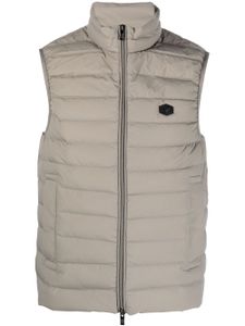 Emporio Armani gilet zippé à patch logo - Gris