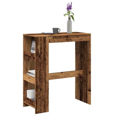 Bartafel met rekken 90x40x103,5 cm bewerkt hout oud houtkleurig