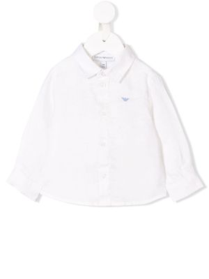 Emporio Armani Kids polo à logo brodé - Blanc
