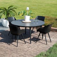 Hartman Ronde Tuintafel 'Sophie Studio' HPL, 128cm, kleur Zwart