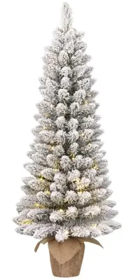 Black Box Trees Gerlos - kunstkerstboom met verlichting 36x75cm wit, groen