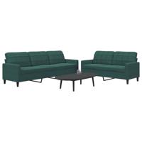 2-delige Loungeset met kussens fluweel donkergroen