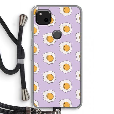 Bacon to my eggs #1: Pixel 4a Transparant Hoesje met koord