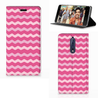 Nokia 8 Hoesje met Magneet Waves Pink - thumbnail