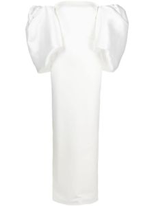 Solace London robe longue Pia à manches bouffantes - Blanc