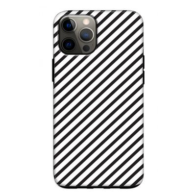 Strepen zwart-wit: iPhone 12 Tough Case