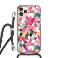 Gekleurde driehoekjes: iPhone 11 Pro Transparant Hoesje met koord
