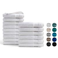 Handdoeken 15 delig combiset - Hotel Collectie - 100% katoen - wit - thumbnail