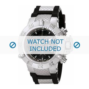 Invicta horlogeband 1380 / 1382 Rubber Zwart