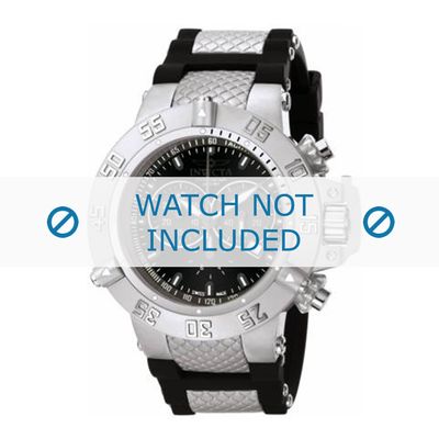 Invicta horlogeband 1380 / 1382 Rubber Zwart