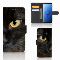 Samsung Galaxy S9 Telefoonhoesje met Pasjes Zwarte Kat - thumbnail
