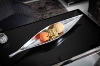 Handgemaakte decoratieve kom SILVER LEAF 60cm zilver aluminium - 17370