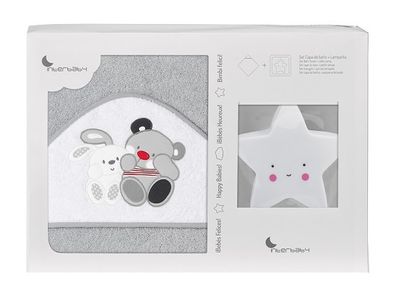 Interbaby badcape en nachtlamp ster junior katoen Interbaby badcape en nachtlamp ster junior katoen