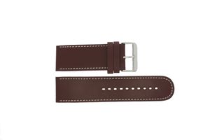 Prisma horlogeband 28BR Leder Bruin 28mm + wit stiksel