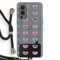 Smiley watermeloenprint: OnePlus Nord 2 5G Transparant Hoesje met koord