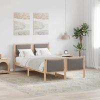 Bedframe met hoofdeinde Taupe 120 x 190 cm Stof Bedframe met hoofdeinde Taupe 120 x 190 cm Stof