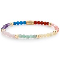 Rebel and Rose RR-40085-G Armband I've got the power goudkleurig-meerkleurig 4 mm