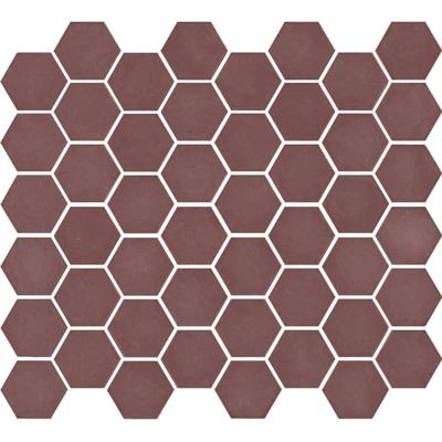 The Mosaic Factory Valencia Mozaiek Tegel Hexagon- Bordeauxrood Glas Recycled 278x325 mm