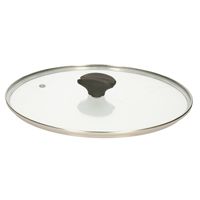 Universele pannendeksel voor pannen van 28 cm - glas - stoomgaatje - D29 x H6 cm Universele pannendeksel voor pannen van 28 cm - glas - stoomgaatje - D29 x H6 cm
