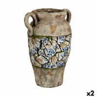 Decoratief tuinfiguur Vaas Polyresin 21 x 34,5 x 28 cm (2 Stuks)