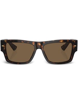 Dolce & Gabbana Eyewear lunettes de soleil carrée à effet écailles de tortue - Vert