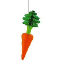 Papieren groente decoratie wortel 40 x 14 cm   -