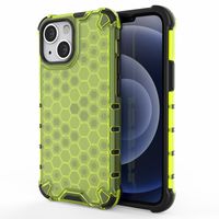 Lunso - Honinggraat Armor Backcover hoes - iPhone 13 Mini - Fluor Geel - thumbnail