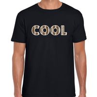 Cool tekst t-shirt zwart heren slangenprint - thumbnail