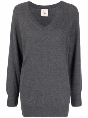 PAULA pull à col v - Gris