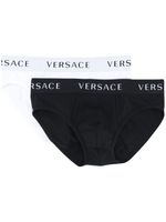 Versace lot de deux slips à logo - Blanc