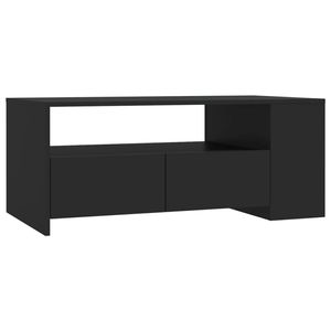 The Living Store Salontafel Zwart - Hout - 102 x 55 x 42 cm - Met Opbergruimte