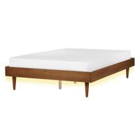 Beliani TOUCY - Tweepersoonsbed-Lichte houtkleur-Rubberhout