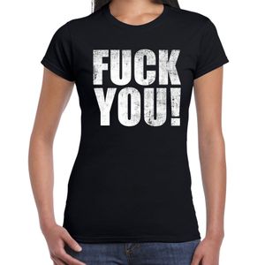 Fuck you protest t-shirt zwart voor dames