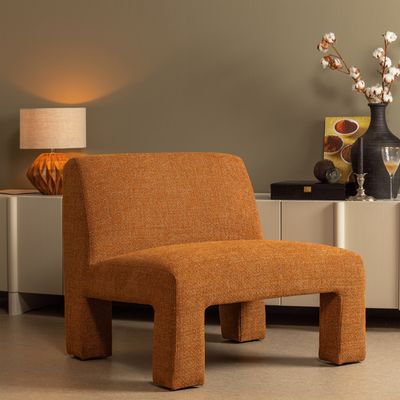 WOOOD Fauteuil 'Lavid' Geweven, kleur Ginger