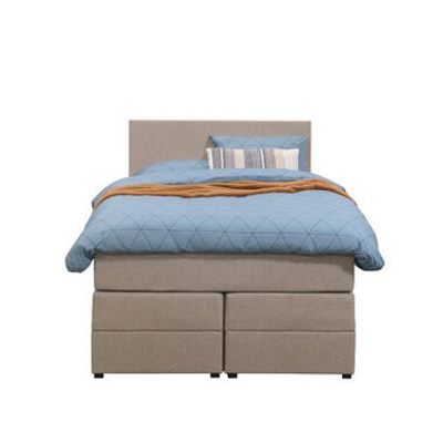 Boxspring met opbergruimte Liv egaal - beige - 120x200 cm - Leen Bakker