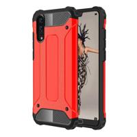 Voor Huawei P20 Cover Full-body ruige TPU + PC combinatie back cover (rood)