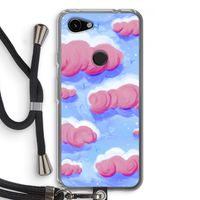 Roze wolken met vogels: Pixel 3a Transparant Hoesje met koord
