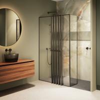 Inloopdouche Riho Define 402 L-Vormig Met Frame Mat Koper 120x200 cm Incl. Stabilisatiestang