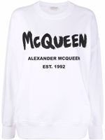Alexander McQueen sweat à logo imprimé - Blanc