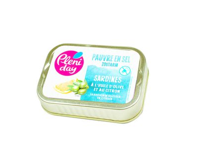 Pleniday Sardines in olijfolie citroen zoutarm bio (115 gr)