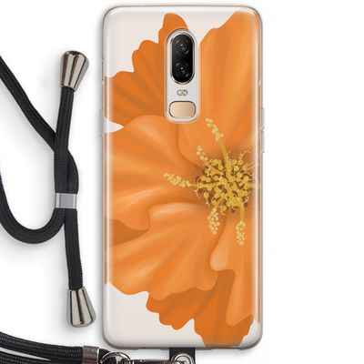 Orange Ellila flower: OnePlus 6 Transparant Hoesje met koord