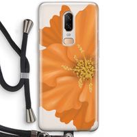 Orange Ellila flower: OnePlus 6 Transparant Hoesje met koord