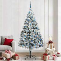 Kunstkerstboom met 300 LED Wit 240 cm PVC en Staal en Kunststof