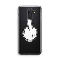 Middle finger black: Samsung Galaxy J8 (2018) Transparant Hoesje - thumbnail