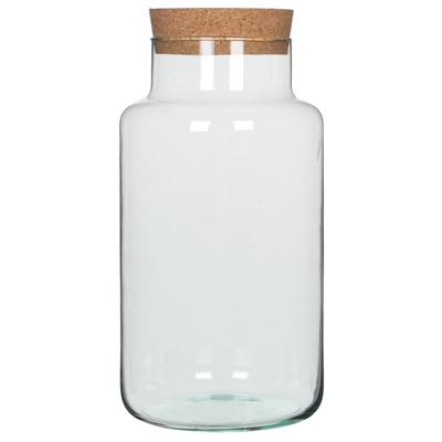 Mica Decorations Voorraadpot Emily - D19 x H36 cm - transparant - snoeppot - met kurken deksel