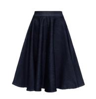 Queen Kerosin Full Circle Basic Swing Skirt Dark Blue Wash-XXXXL