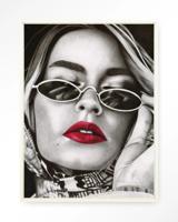 Urban Cotton Wandkleed 'Fresh Red' 80 x 110cm in Floating Frame - off white
