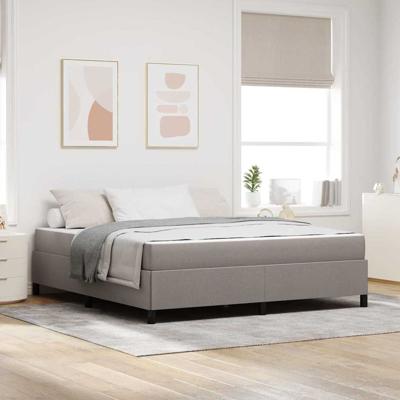 Boxspring bed Taupe, Zwart 180 x 200 cm Stof, Engineered Hout