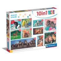 Clementoni 10-in-1 puzzelset dierenvrienden - 18 + 30 + 48 + 60 stukjes
