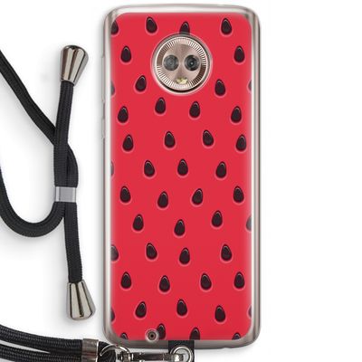 Watermelon: Motorola Moto G6 Transparant Hoesje met koord